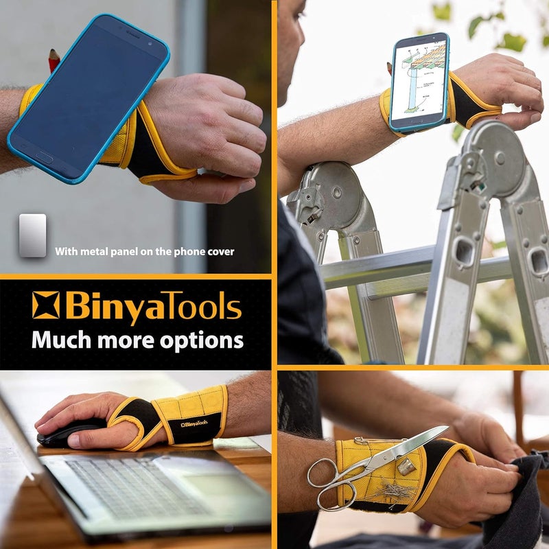 BINYATOOLS Magnetic Wristband for Tools Magnet Screw Holder Wrist Support Keeps Screws Nails, Drill Bits Handy Unique Tool Gadgets Men’s Gadgets Dad Gadgets Perfect Christmas Gifts Stocking Stuffers - Image 3
